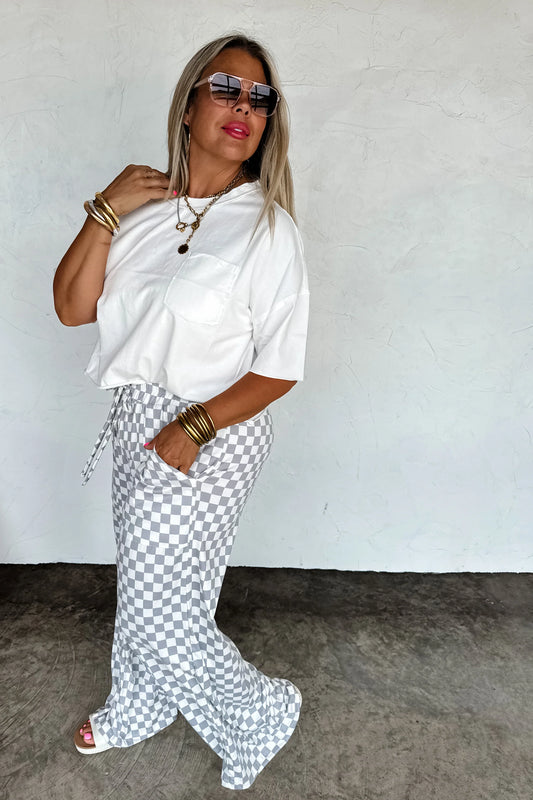 G&W Haddie Wide Leg Checker Pants