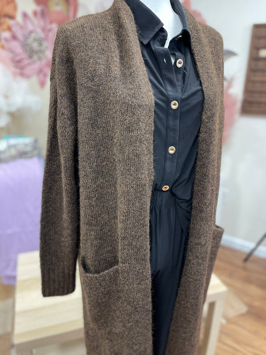FINAL SALE * Cognac Open Front Duster