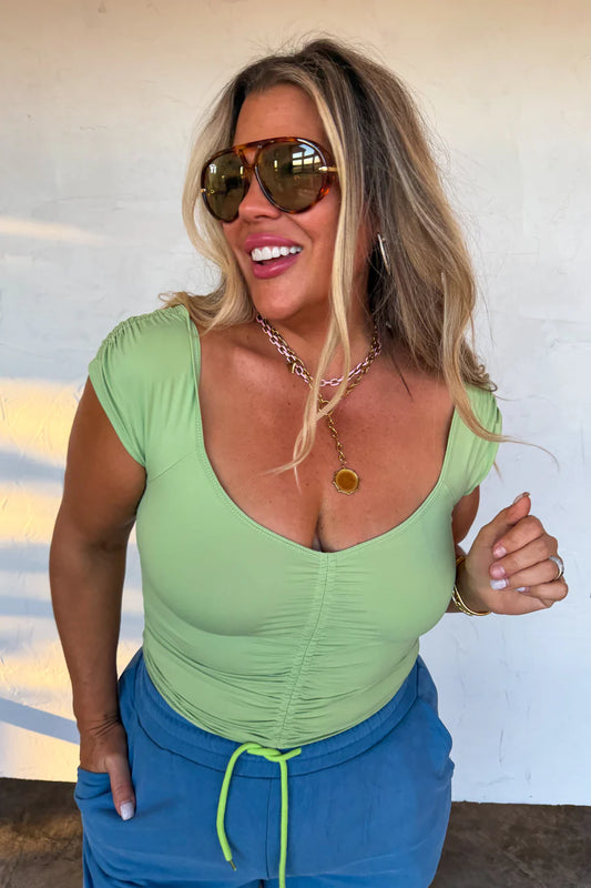 Green Cap Sleeve Top [[PRE-ORDER]]
