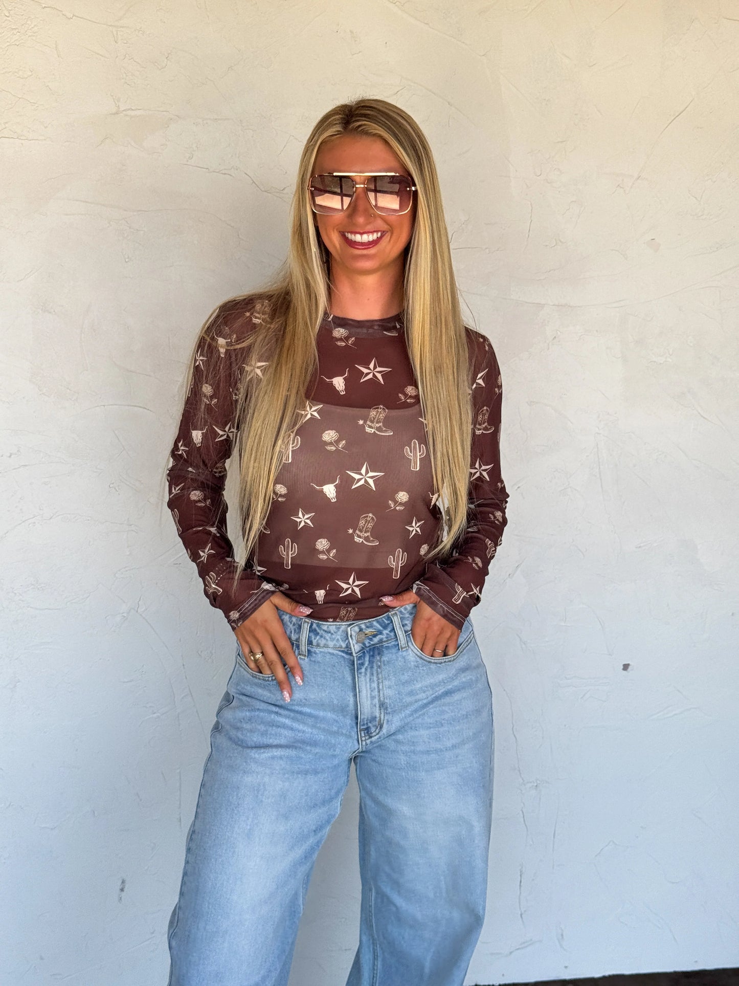 Desert Rose Mesh Top