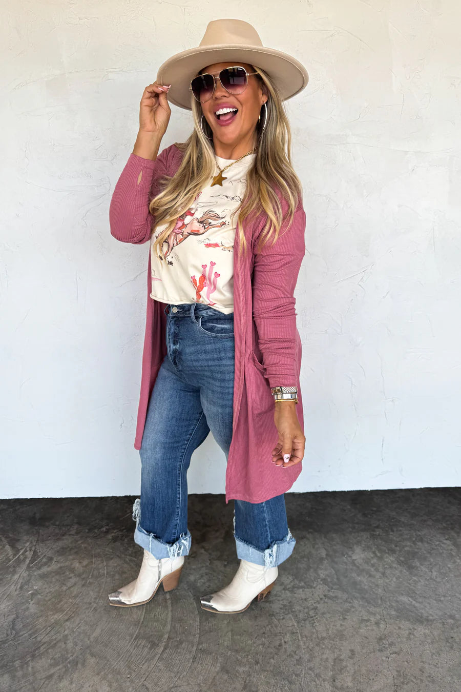 Mauve Ribbed Cardigan [[PRE-ORDER]]