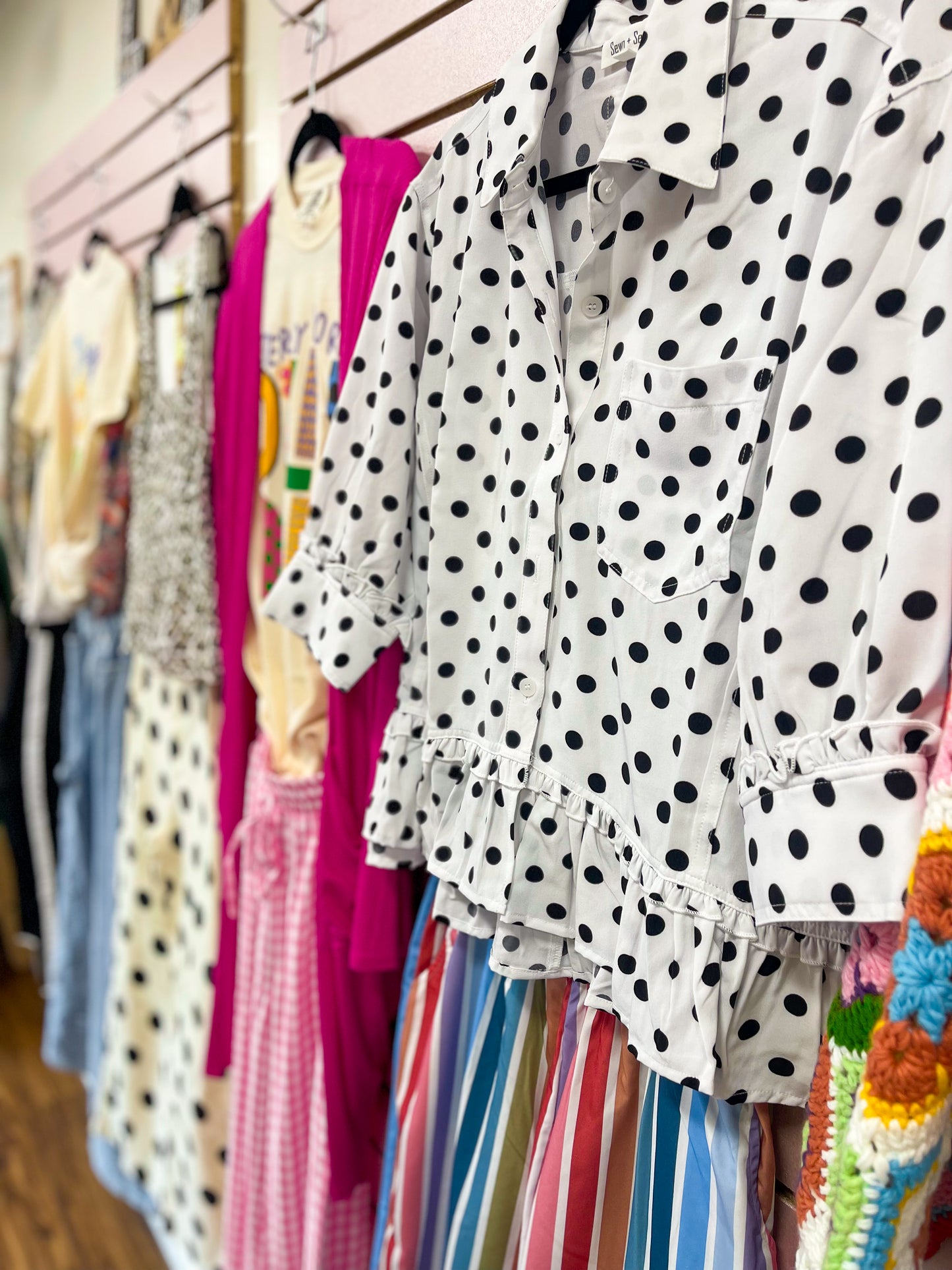Polka Dot Peplum Top