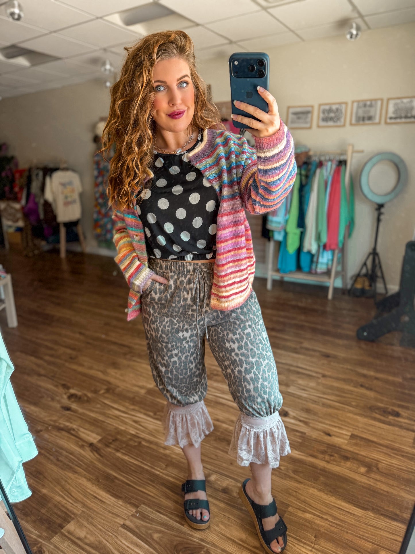 Rainbow Button Up Cardigan