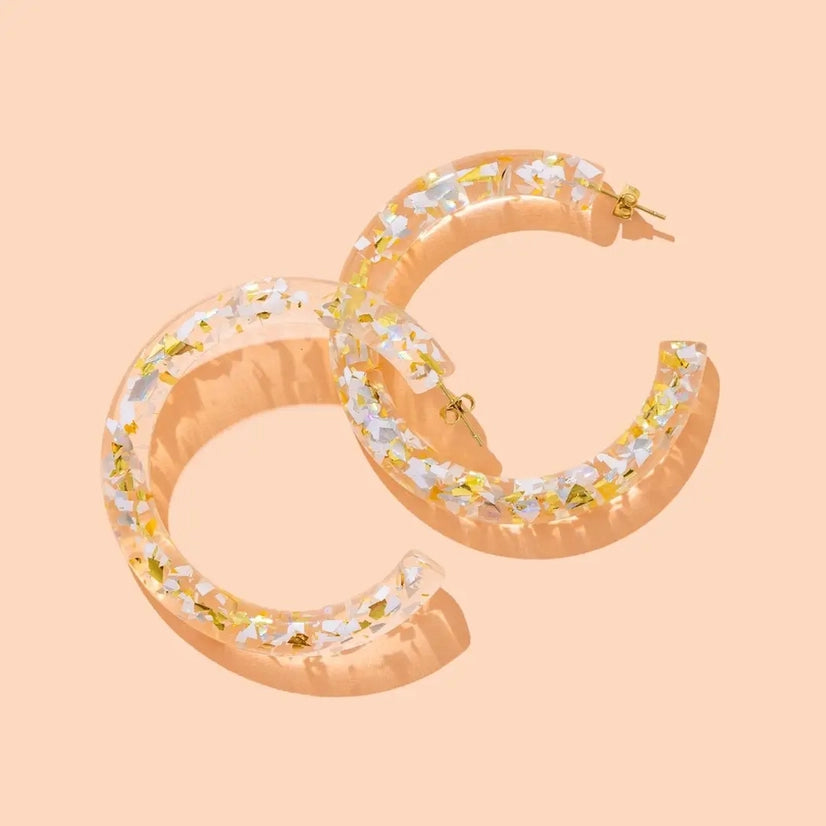 Gold & Silver Confetti Hoops
