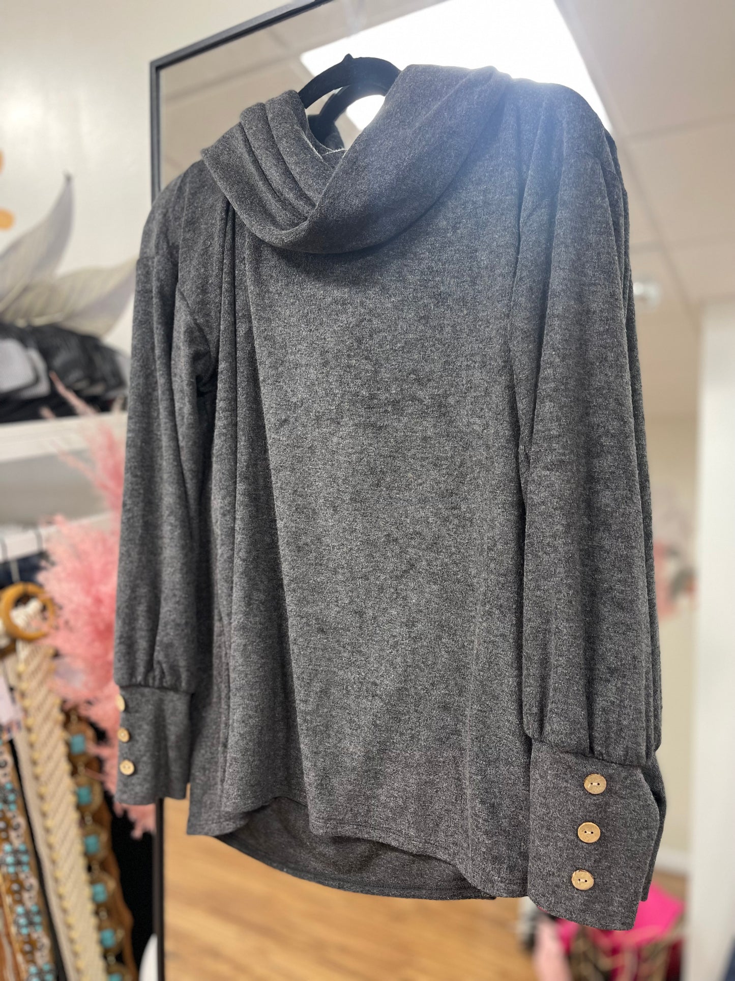 Terry Cowl Neck Pullover