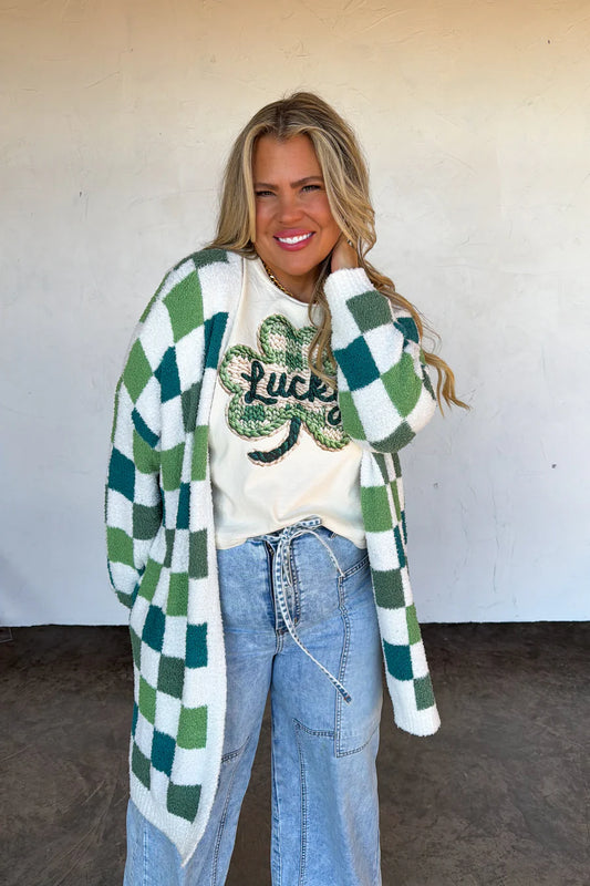 St Patty Checker Cloud Cardigan [[PRE-ORDER]]