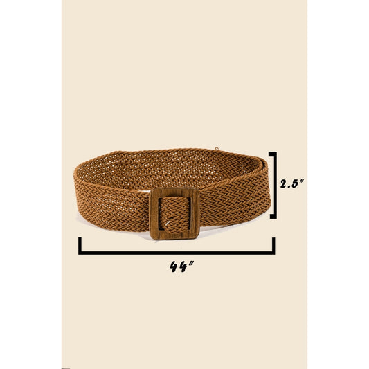 Wooden Square Belt in Brown