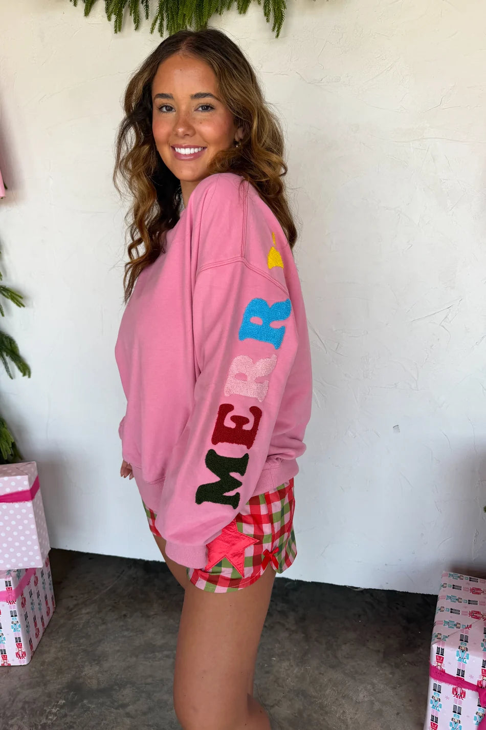 MERRY Sweatshirt in Pink