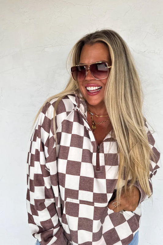 Easy Does It Checker Pullover