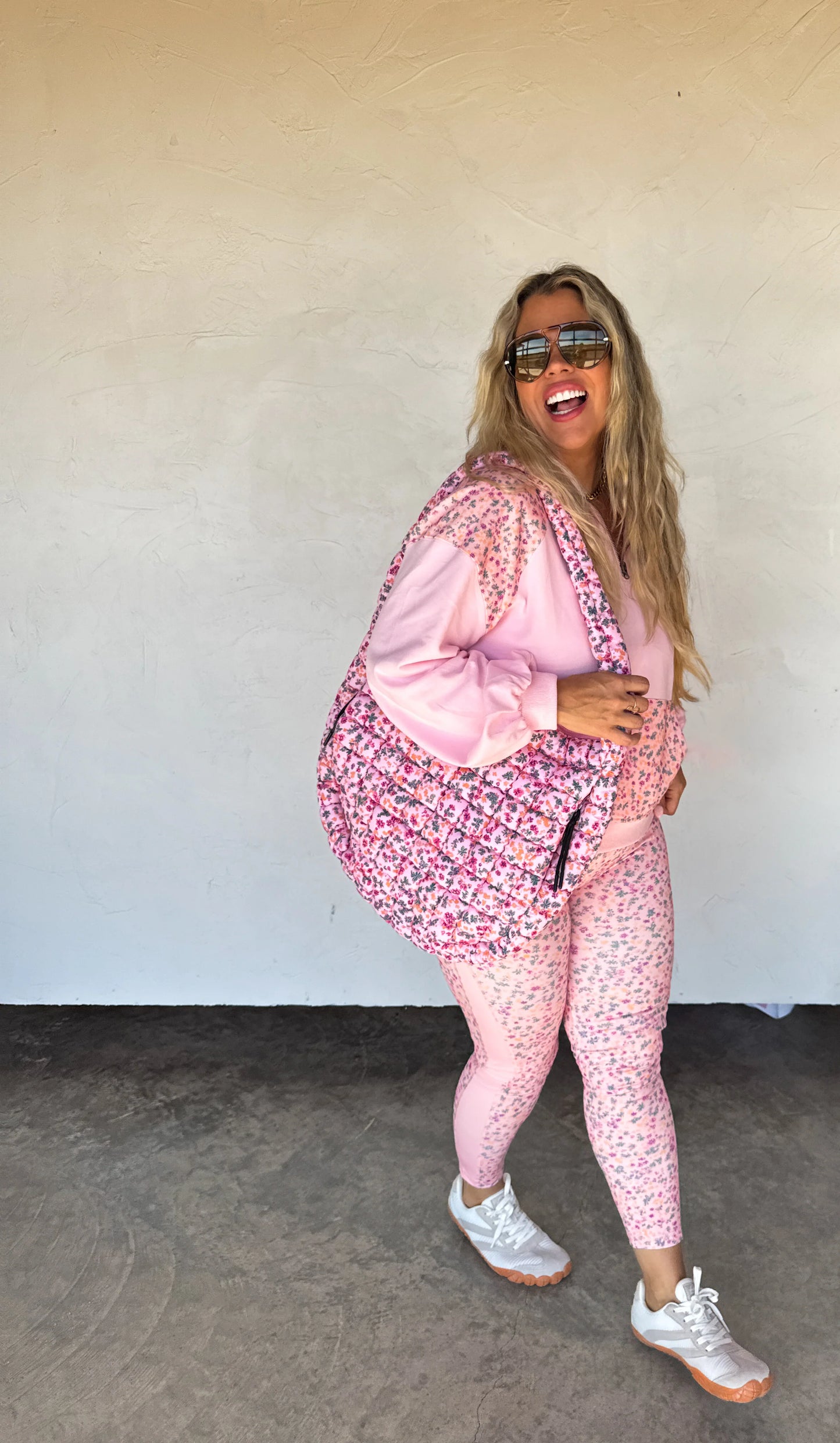 Pink Floral Puffer Bag [[PRE-ORDER]]