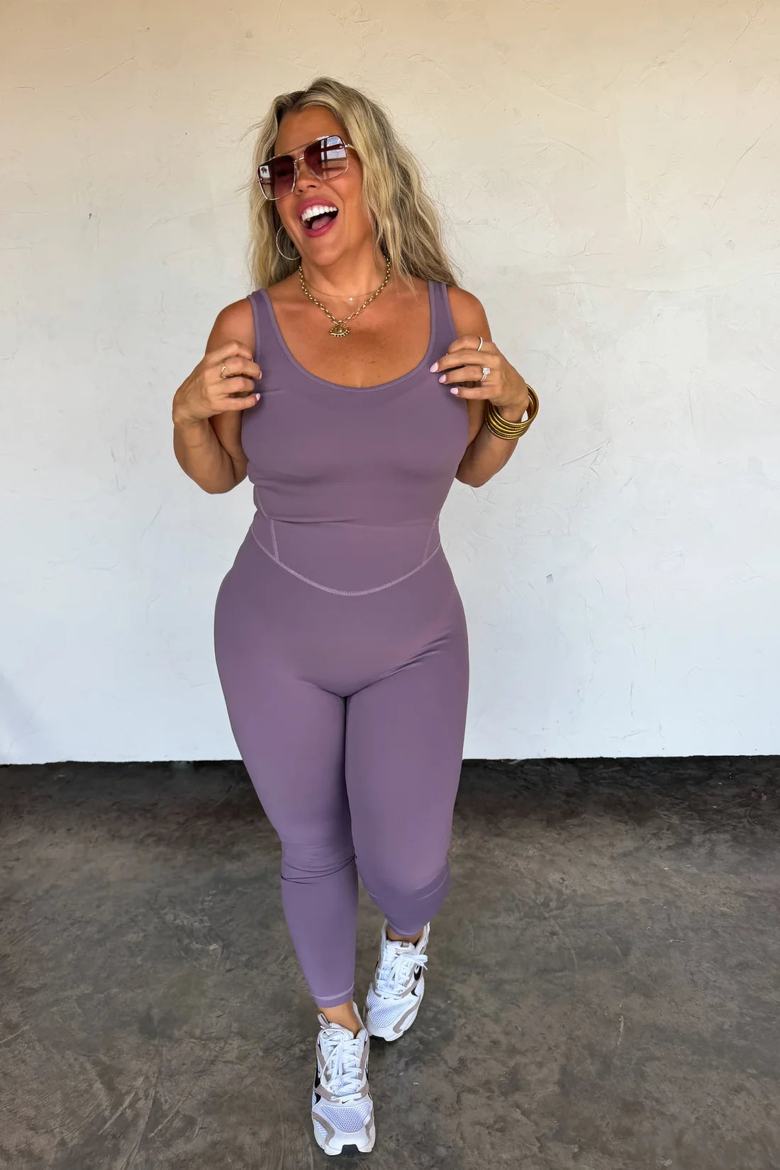 Sera Yoga Jumpsuit in Smoky Lilac