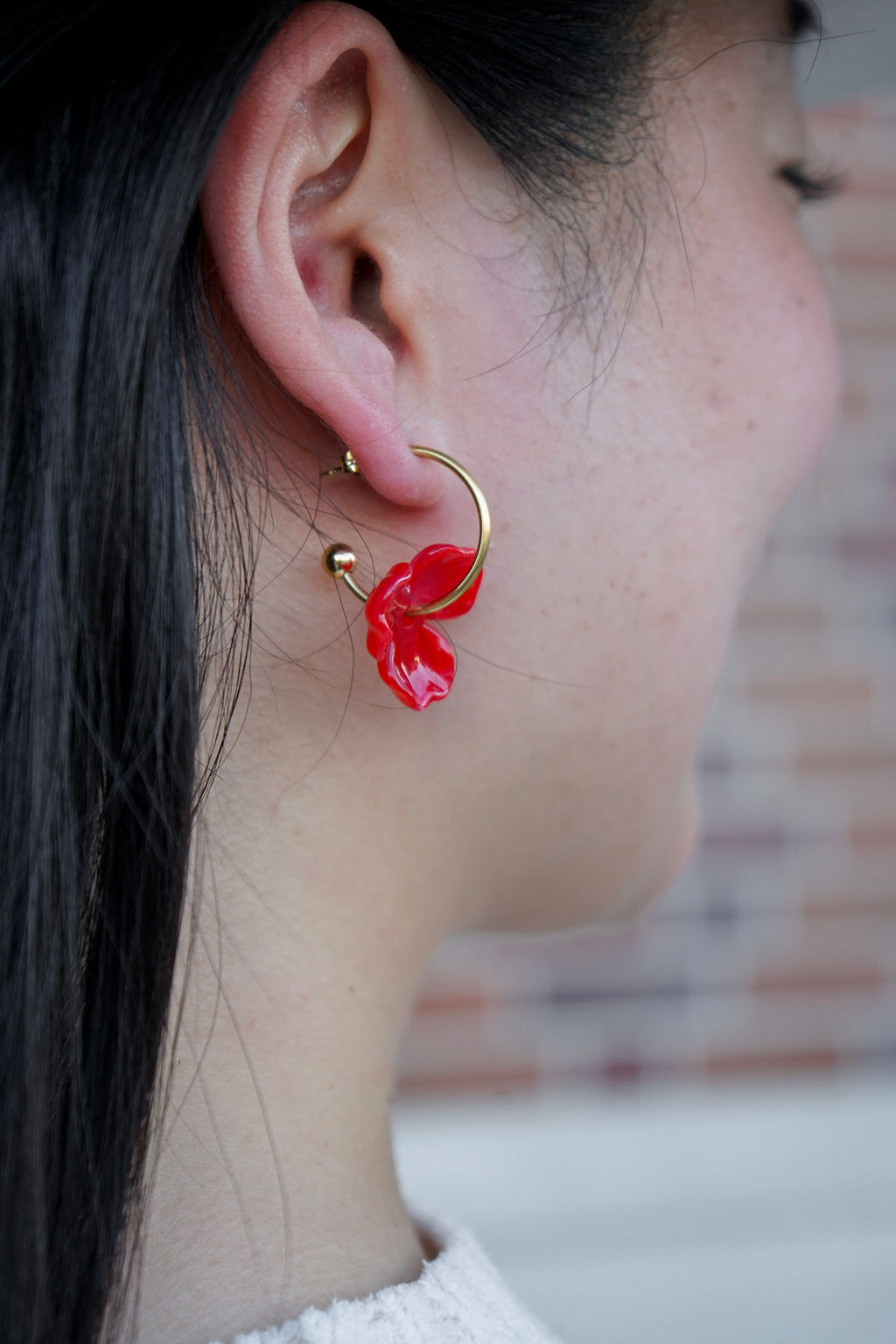 Magnolia Hoops - Poppy Red