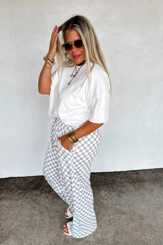 G&W Haddie Wide Leg Checker Pants