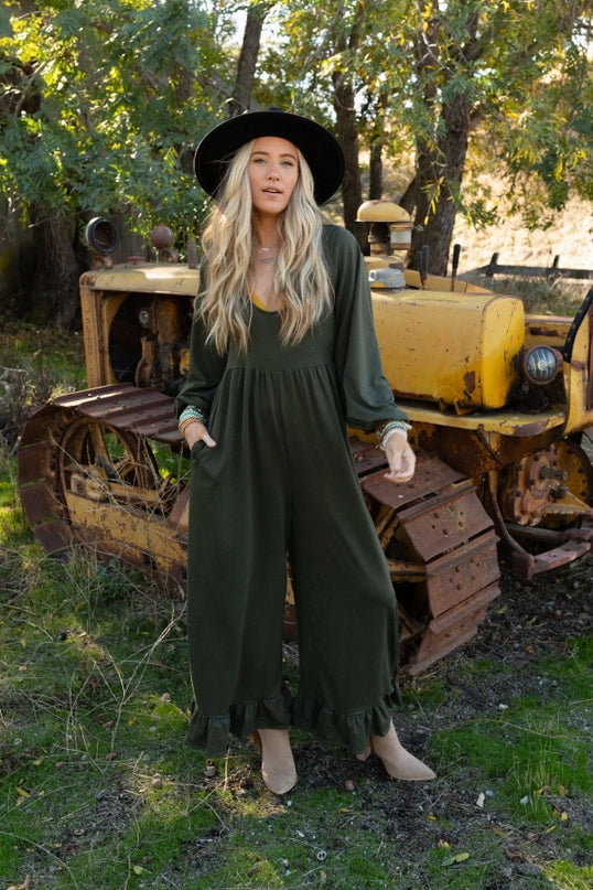 Made for Joy Olive Jumpsuit