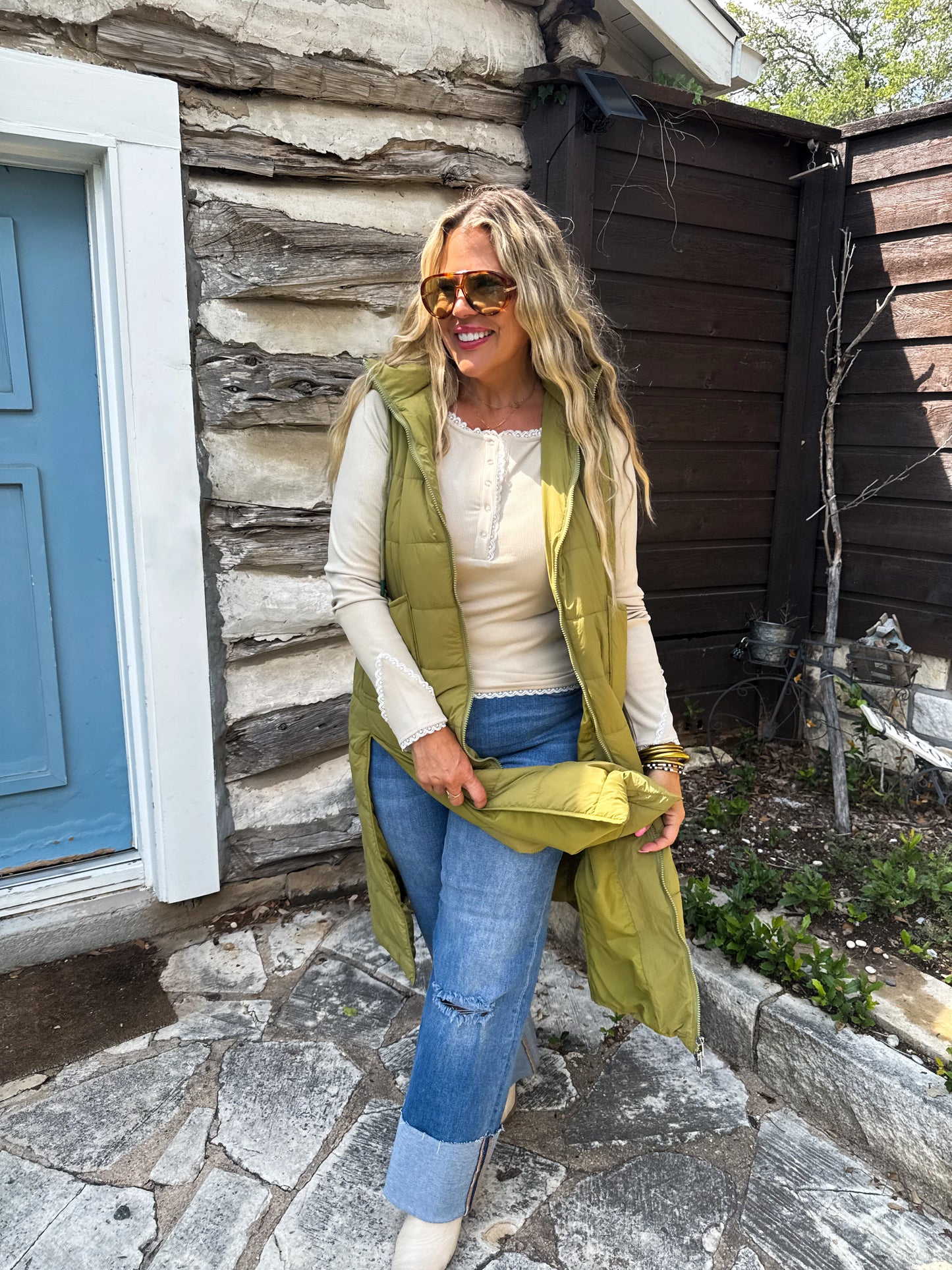 Rosie Lace Henley in Cream [ETA end of August]