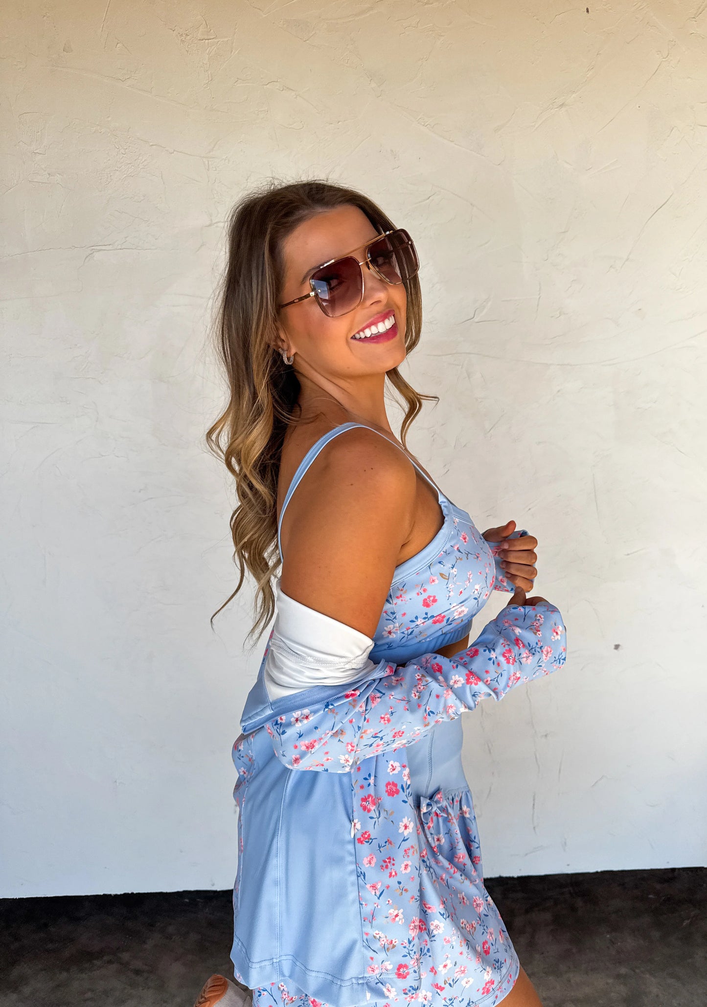 Blue Floral Zip Up Jacket [[PRE-ORDER]]