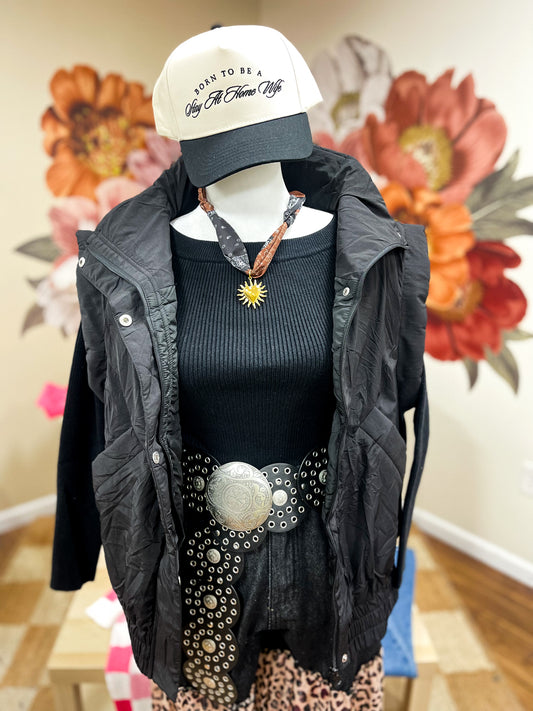 Black Harlow Puffer Vest