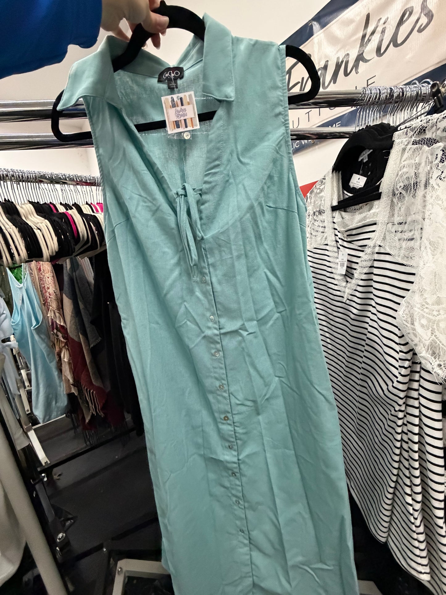 Sky Blue Button Up Dress