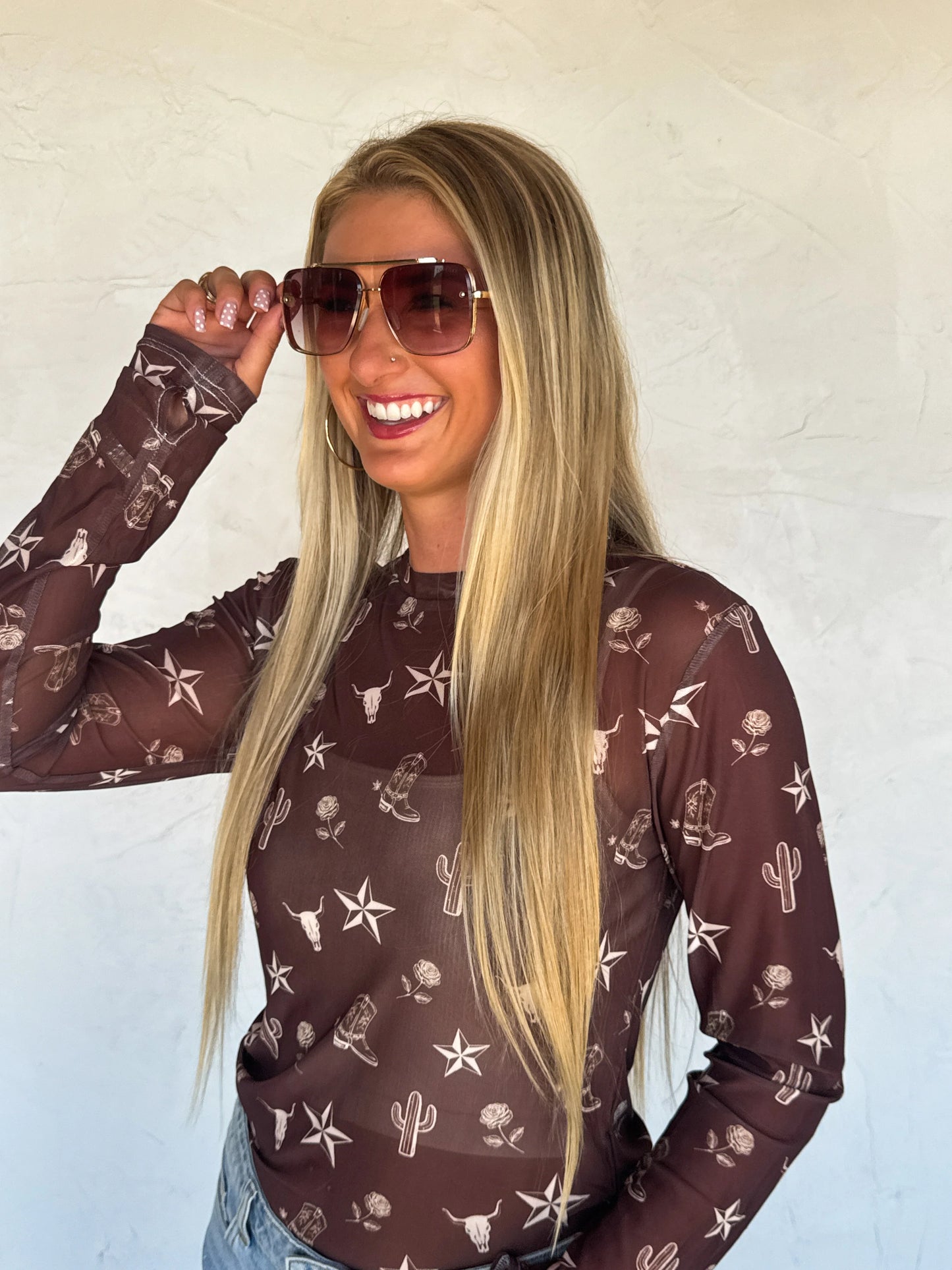 Desert Rose Mesh Top