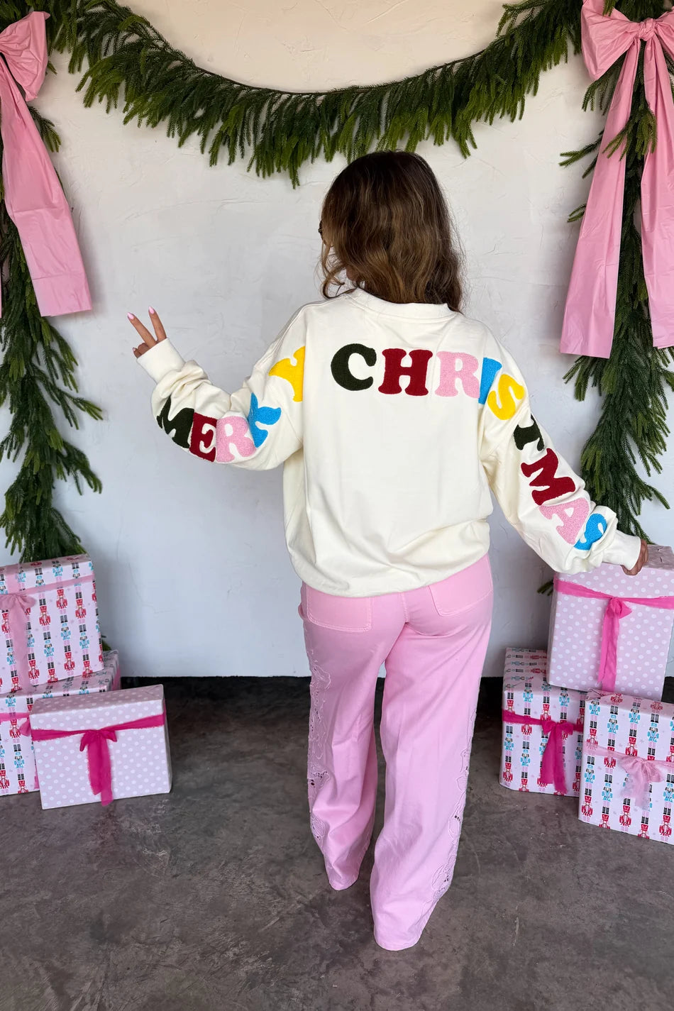 MERRY Sweatshirt in Cream
