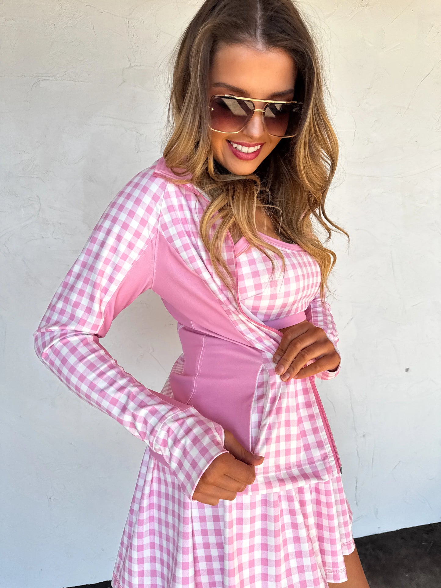 Pink Gingham Zip Up Jacket [[PRE-ORDER]]