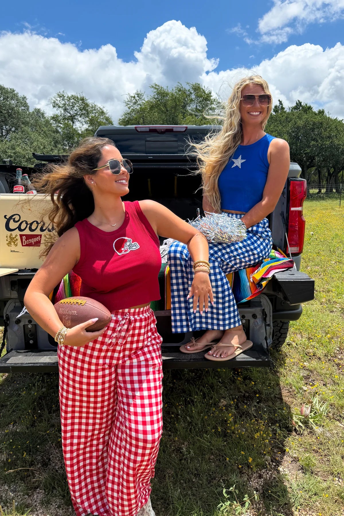 Gameday Haddie Pants Blue Gingham