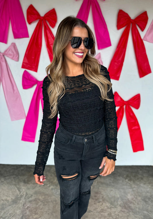Black Rosalie Lace Top [[PRE-ORDER ETA 1st week of Jan]]