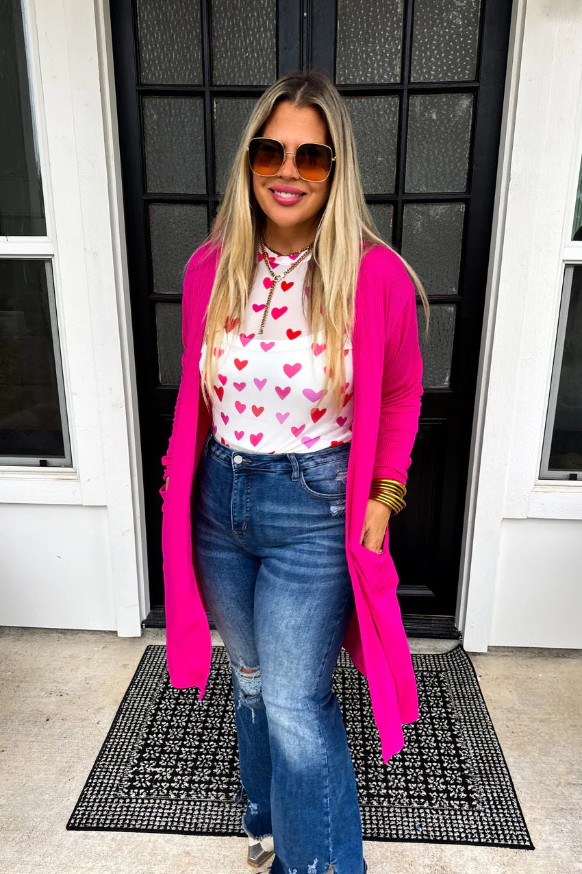 Fuschia Sweetheart Cardigan