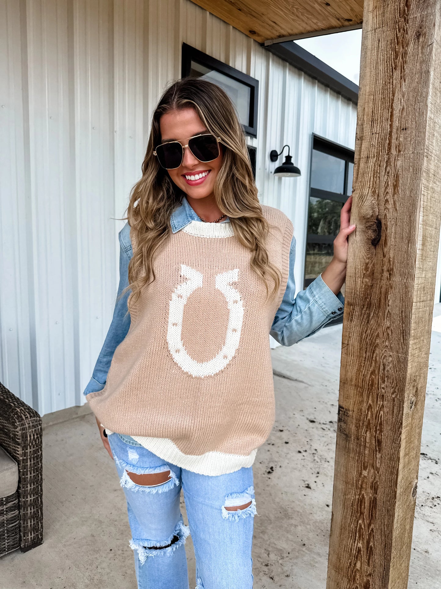 High Class Country Sweater Vest in Beige [[PRE-ORDER]]