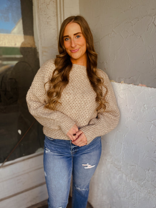 Latte Waffle Knit Sweater