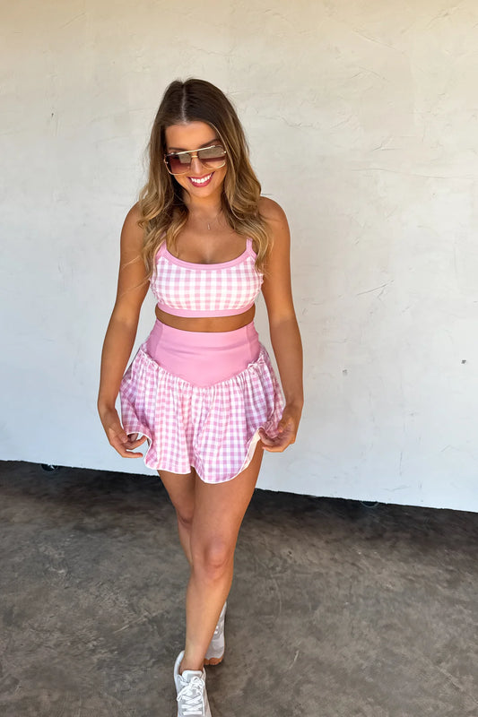 Pink Gingham Everyday Motion Tennis Skort [[PRE-ORDER]]