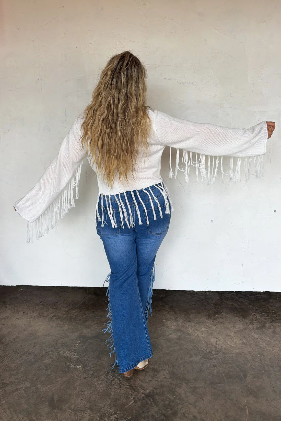 WHITE FRINGE BENEFITS TOP