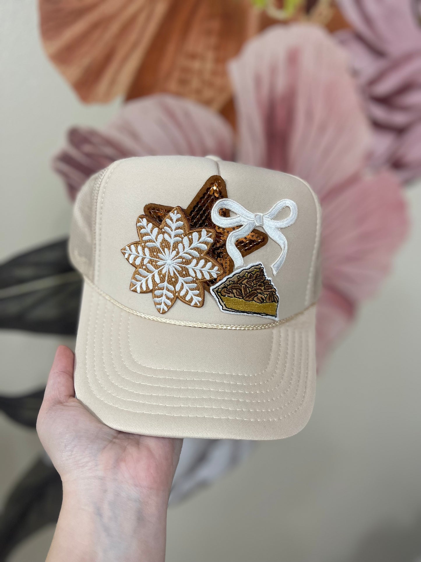 Neutral Holiday Pie Custom Trucker Hat