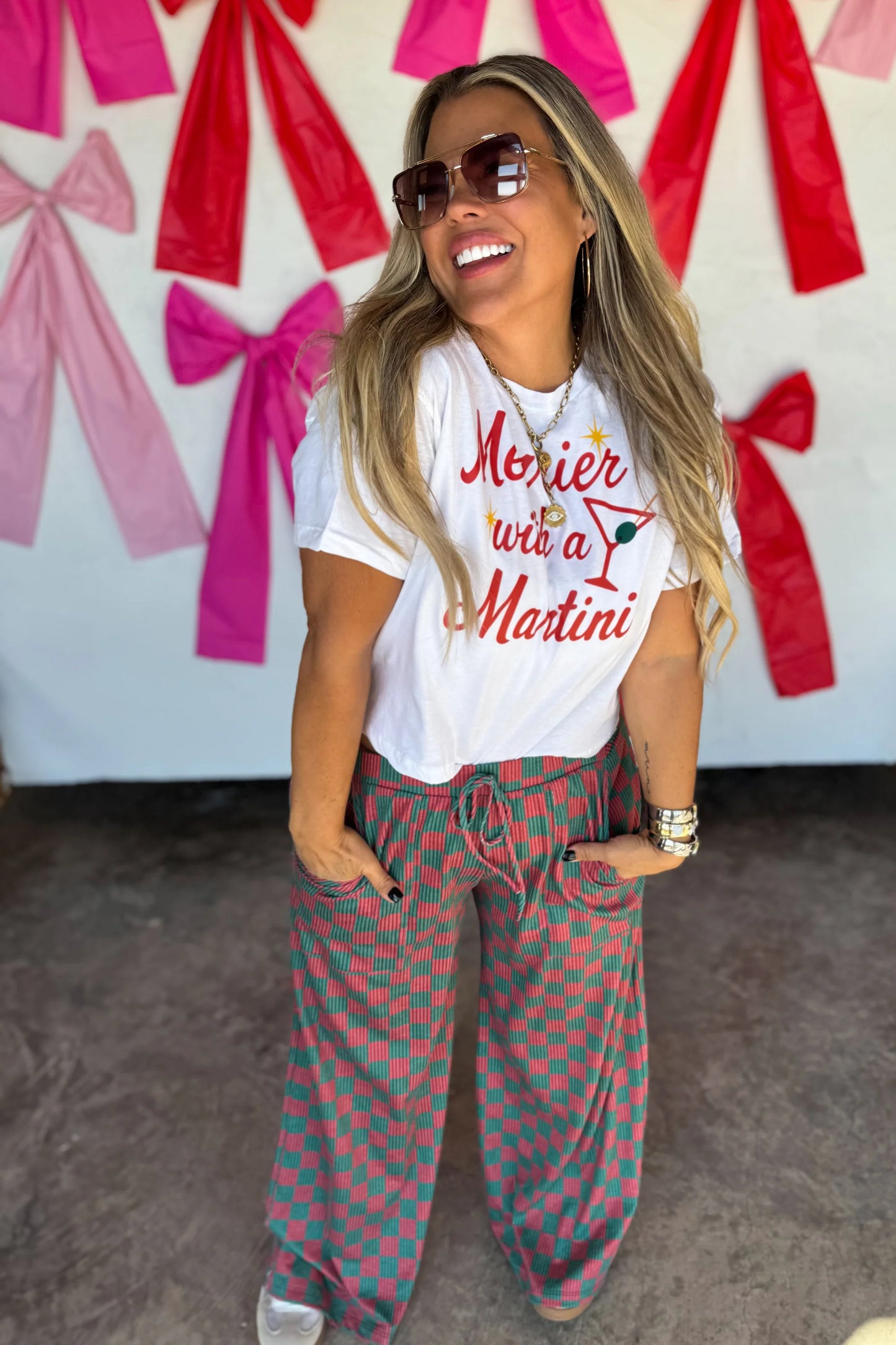 Christmas Checker Haddie Wide Leg Pant [[ETA End of November]]