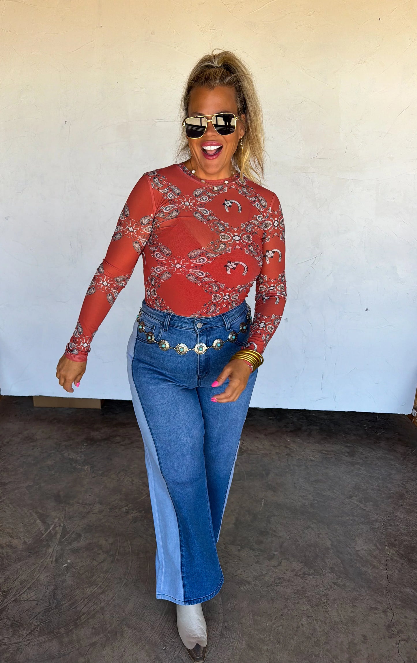 Two Tone Denim Jeans