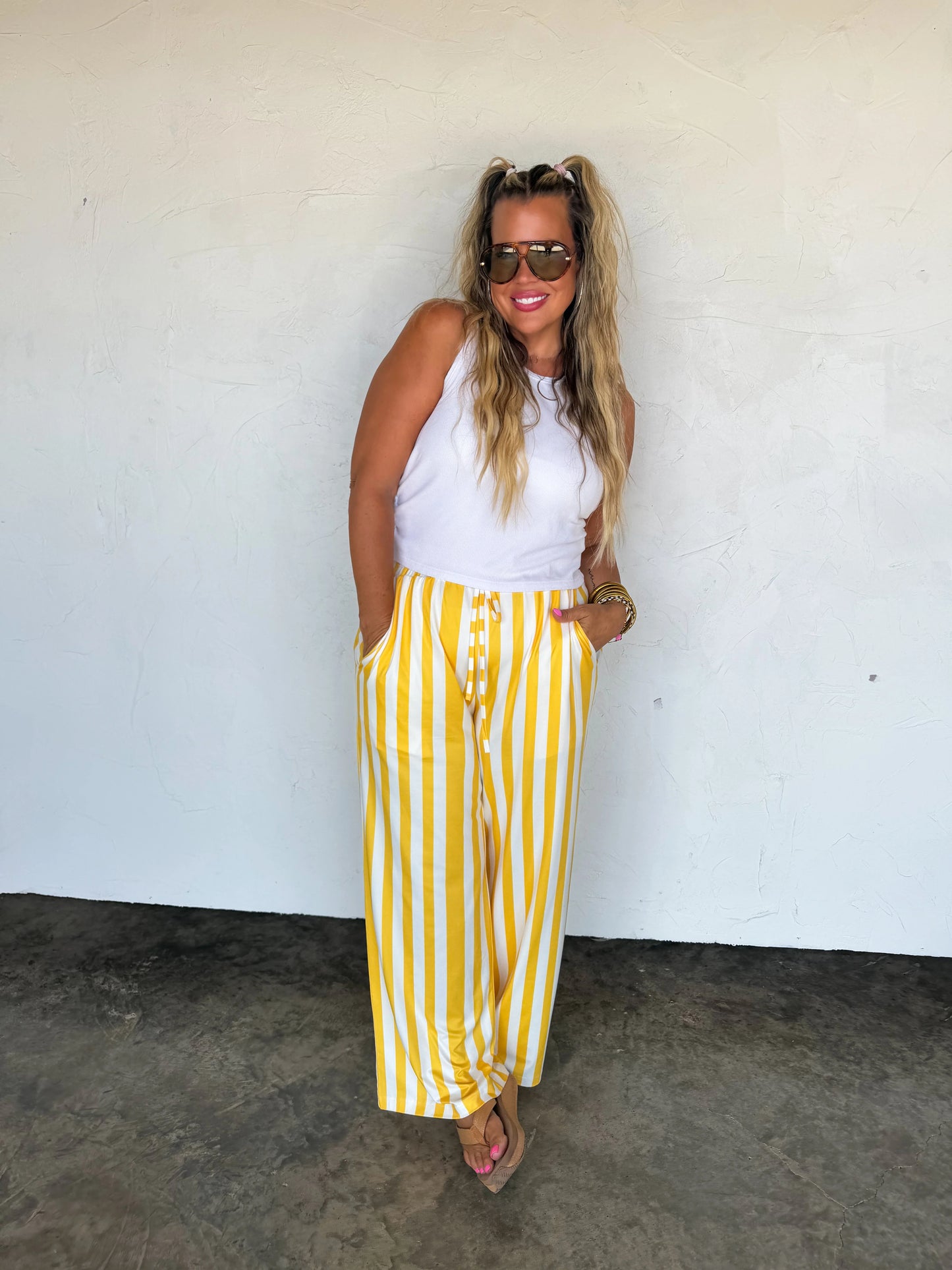 Gameday Haddie Pants Yellow Stripe