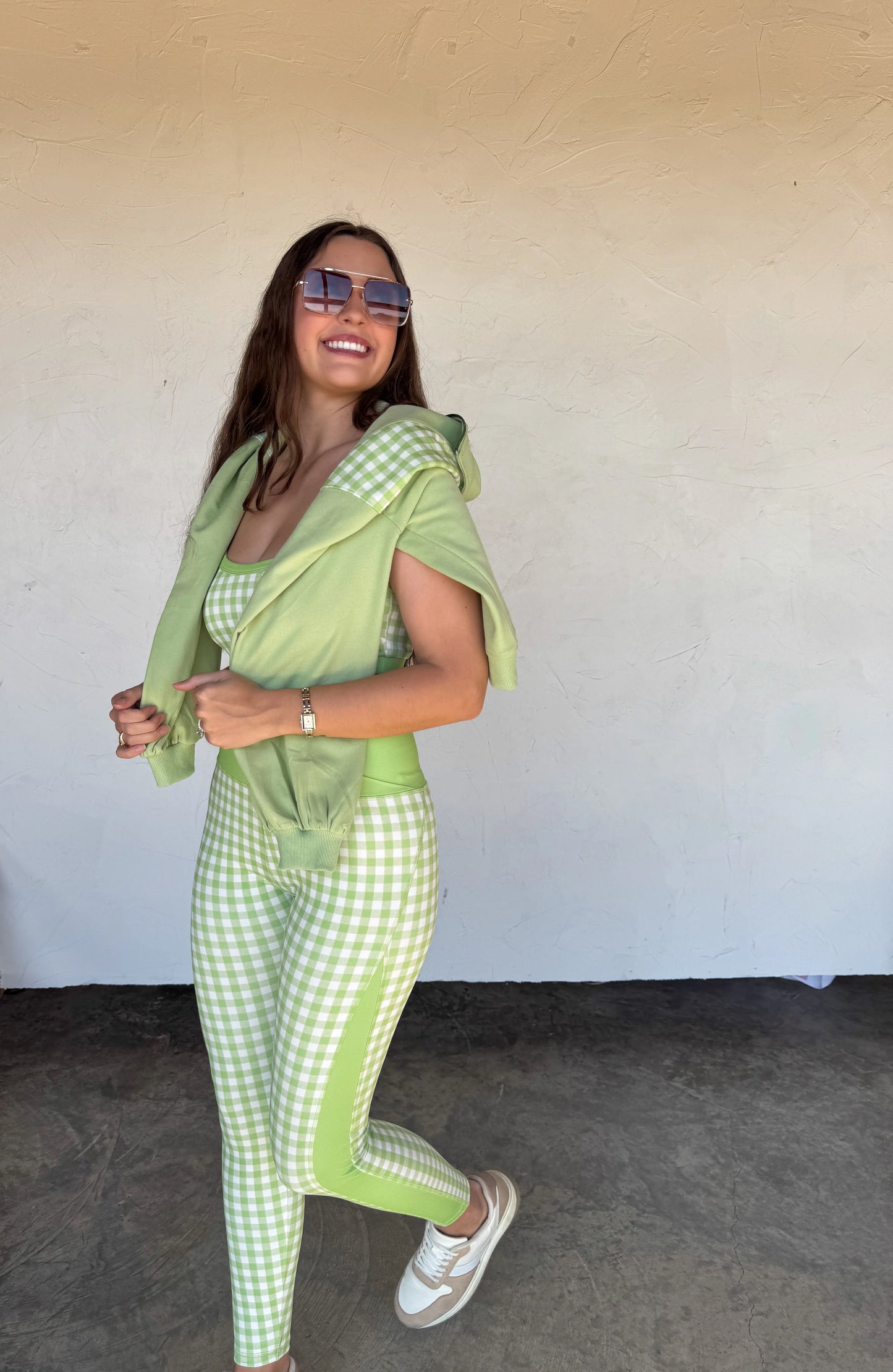 Green Gingham On the Go Leggings [[PRE-ORDER]]