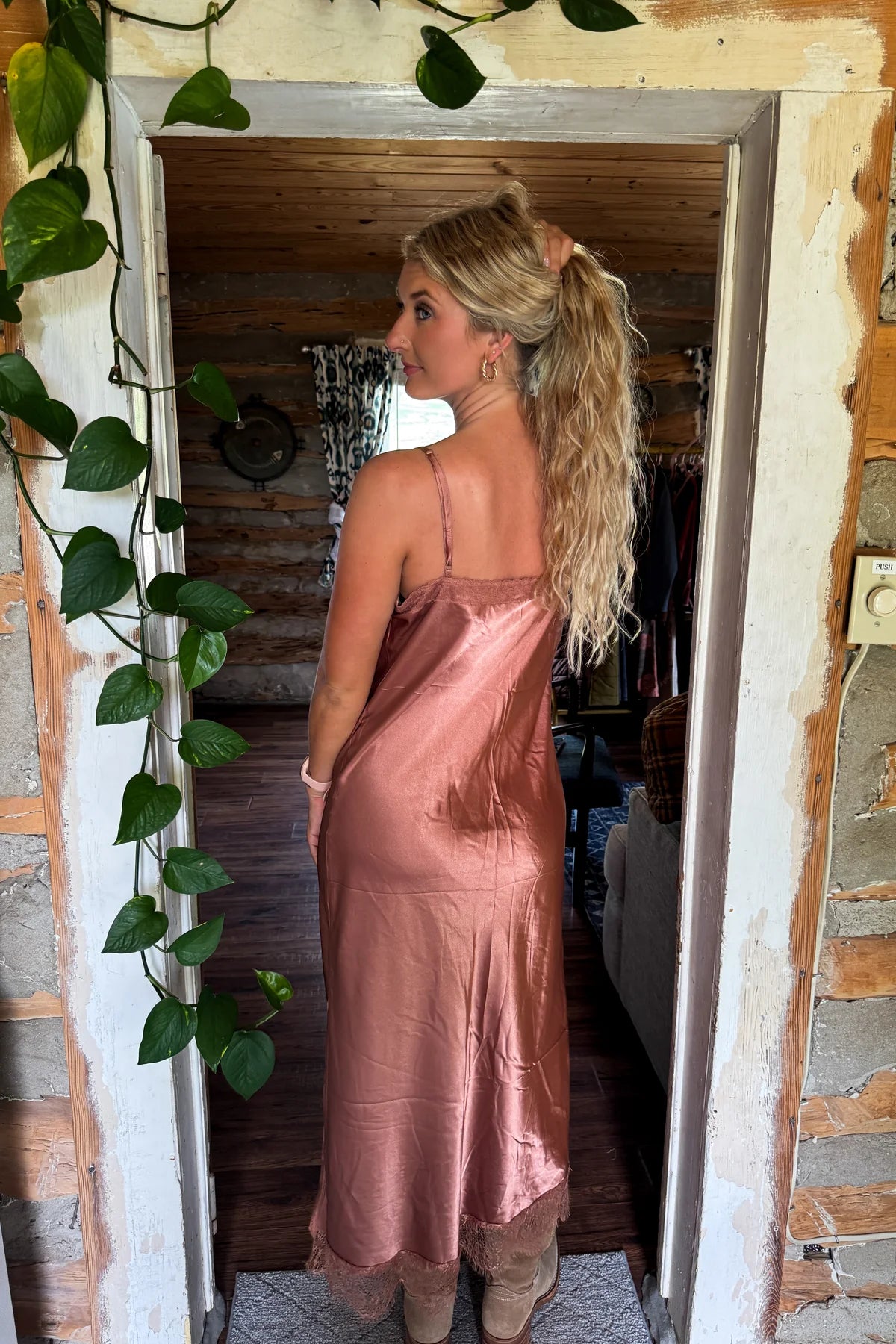 Copper Slip Cami Dress