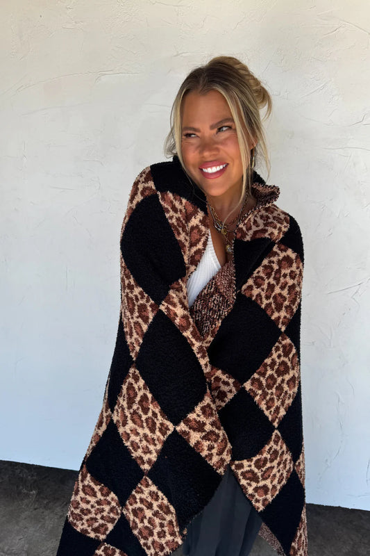 Checker Cheetah Cloud Blanket [[PRE-ORDER ETA 11/30]]