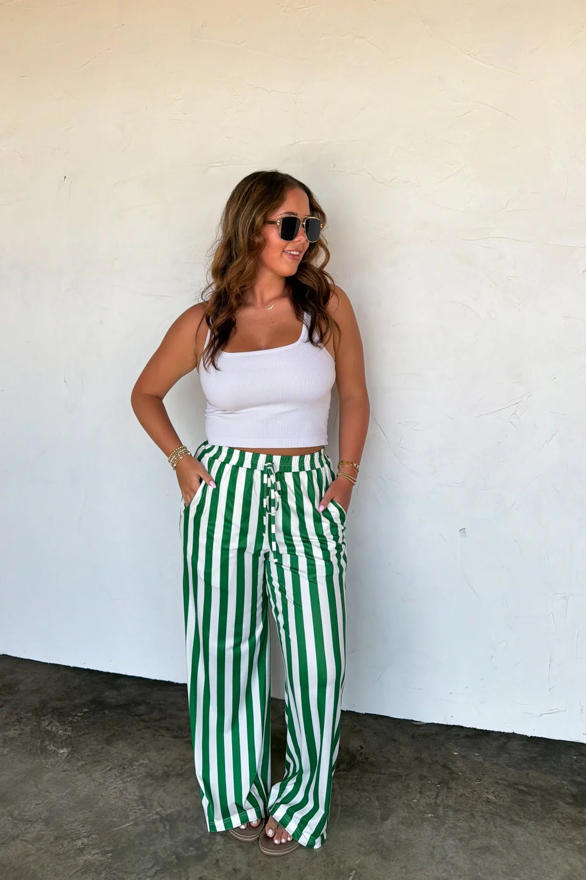 Gameday Haddie Pants Green Stripe