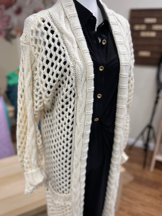 Vanilla Chunky Knit Cardigan