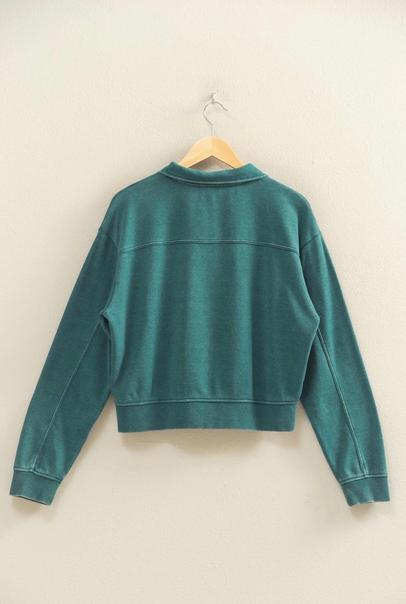 Half-Zip Burnout French Terry Pullover