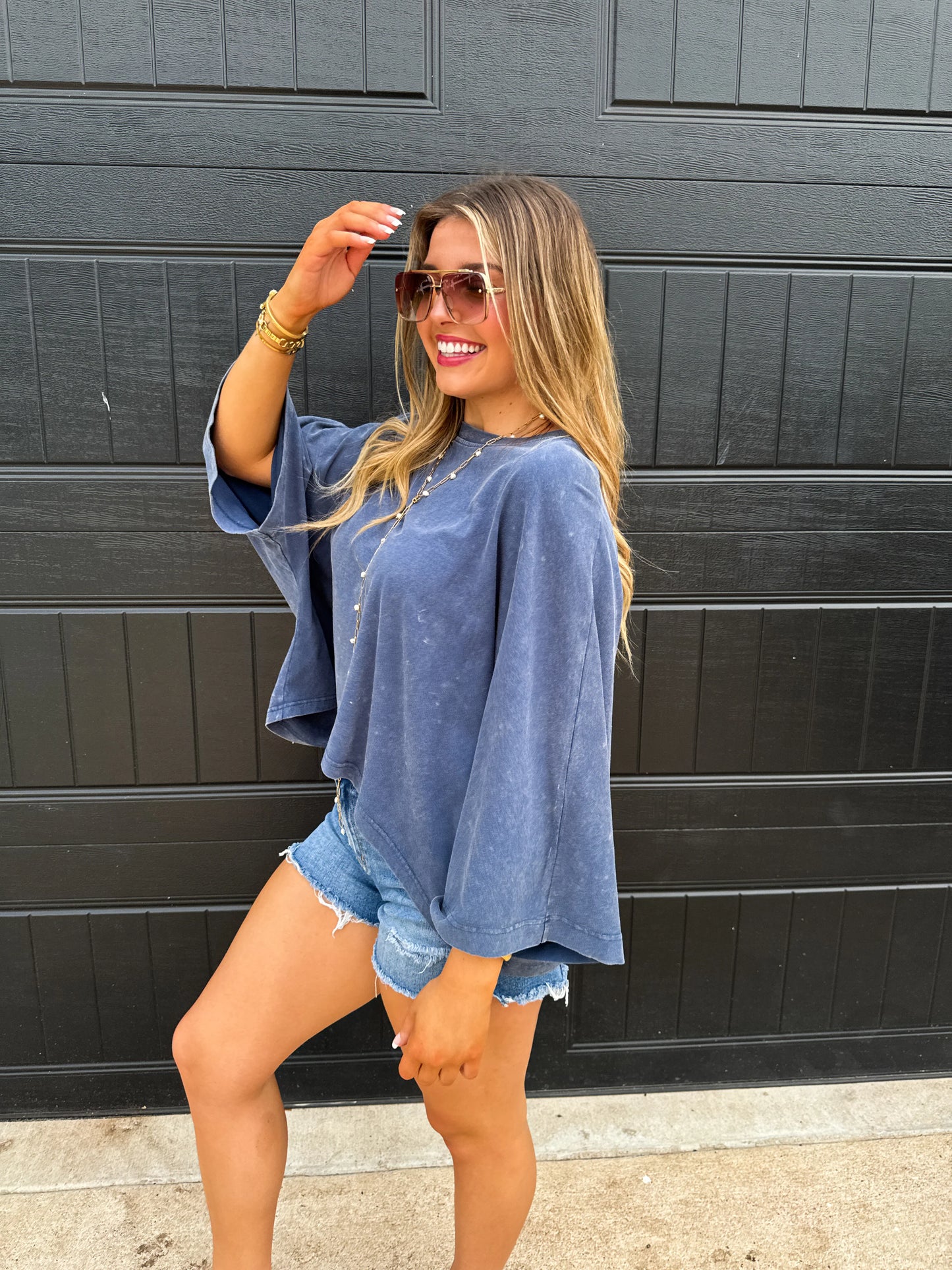 Washed Away Basic Blue Tee [[ETA end of July]]