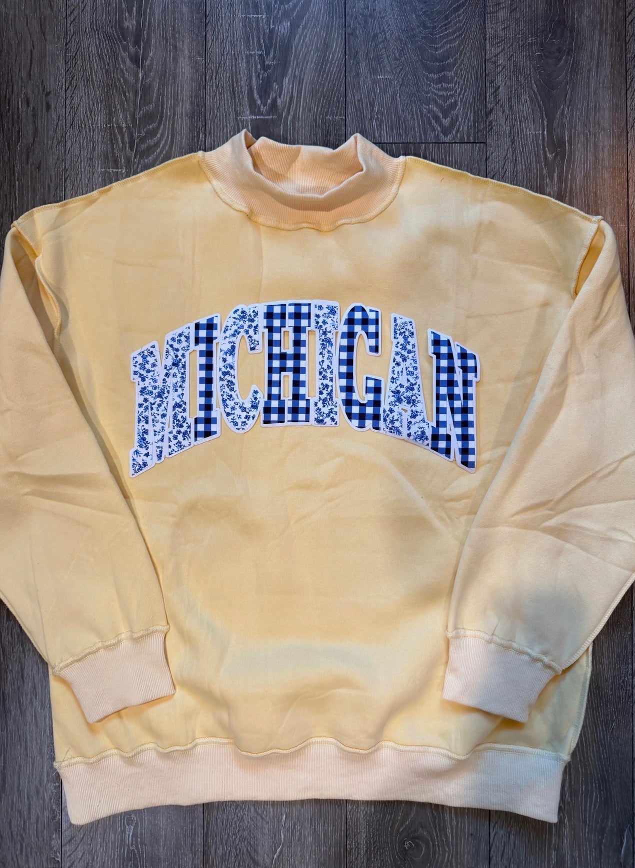 Patchwork Michigan Mockneck