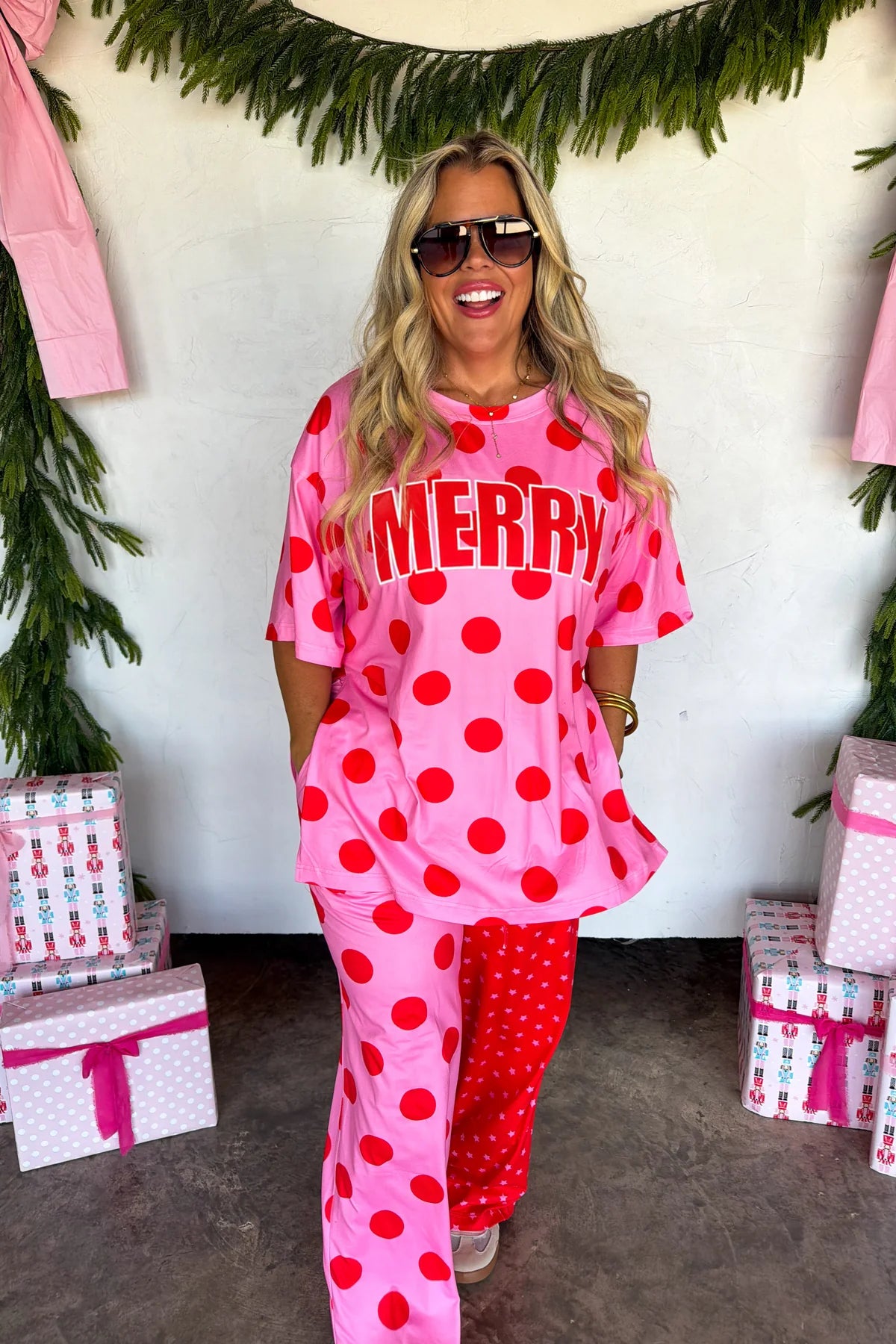 Merry Confetti Lounge Set in Pink