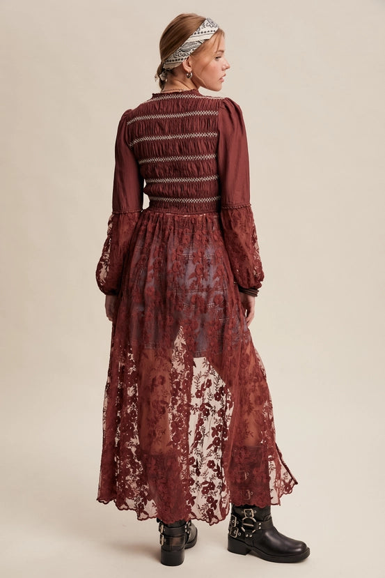 Embroidered Maxi Kimono