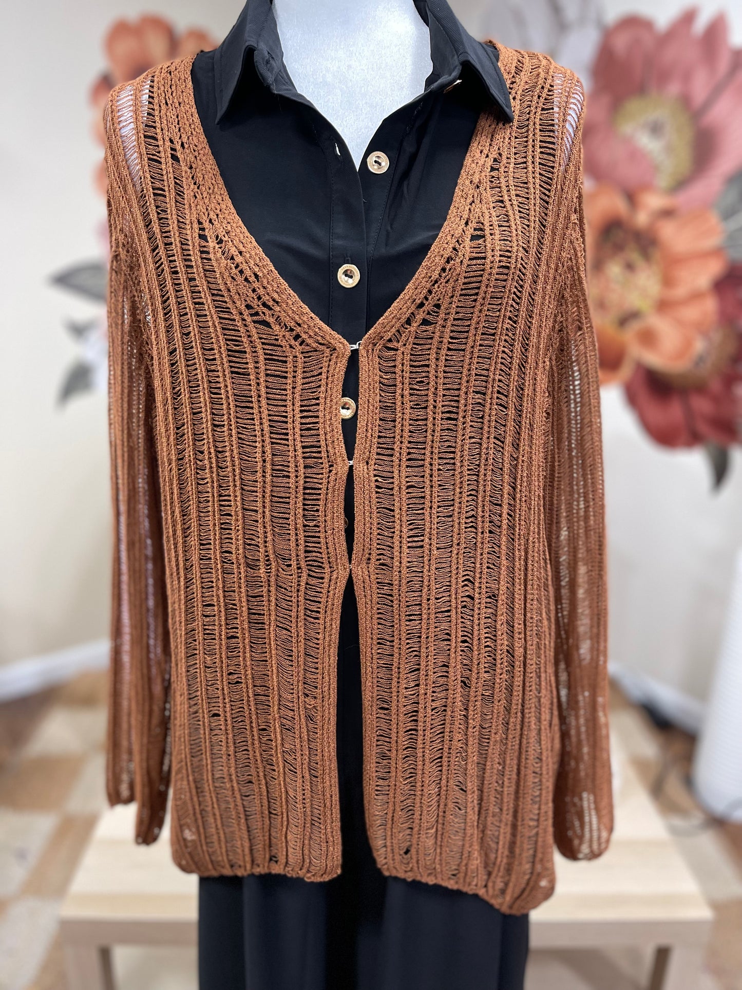 FINAL SALE * Copper Hook & Eye Closure Cardigan