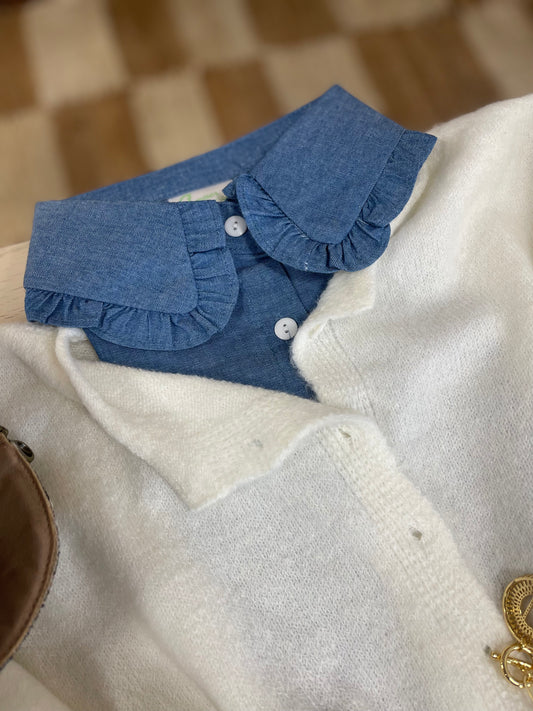 Denim Ruffle Collar