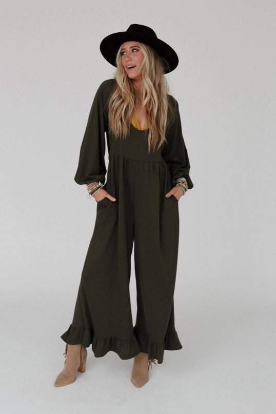 Made for Joy Olive Jumpsuit