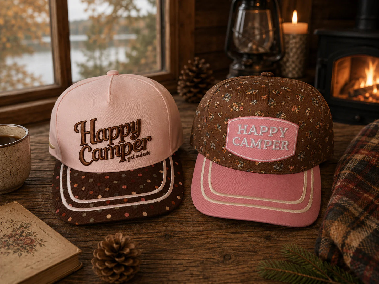 Happy Camper Floral Trucker Hat [ETA Early August]